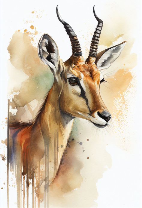 Andrew Simpson | WATERCOLOR | Bongo Antelope Portrait Water Colour Animals, Bongo Antelope, Wildlife Watercolor, Animal Print Art, Watercolour Animals, Life Artwork, Watercolor Paintings Of Animals, Animal Watercolor, Watercolor Paintings Nature