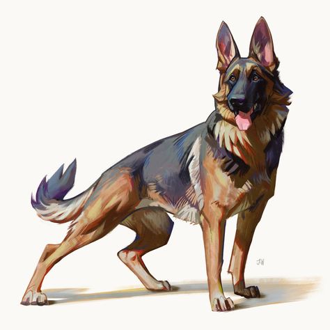 Jonathan Wesslund, Dog Design Art, Animal Studies, German Shepherd Art, Art Goals, Canine Drawing, 강아지 그림, Canine Art, Animal Cartoon