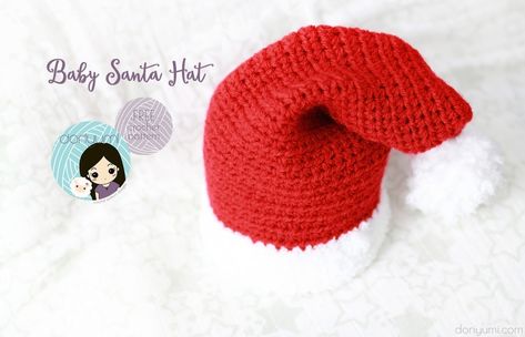 Crochet Newborn Santa Hat, Crochet Santa Hat Free Pattern, Baby Pumpkin Hat, Baby Christmas Hat, Baby Santa Hat, Santa Hat Pattern, Crochet Santa Hat, Baby Santa, Crochet Santa