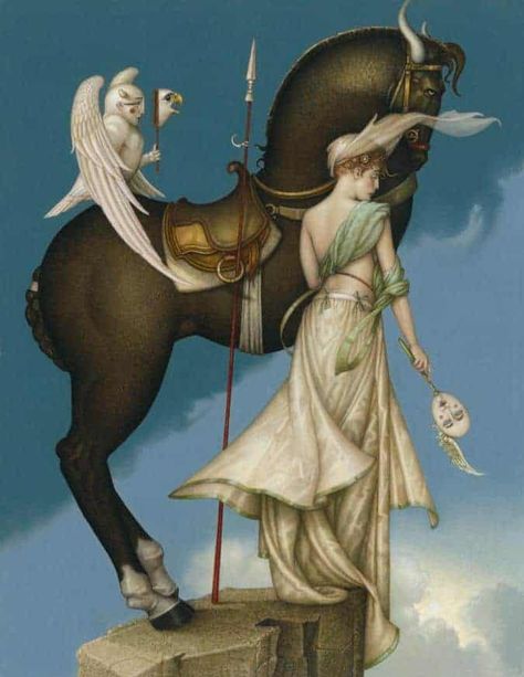 Michael Parkes - The Summit Michael Parkes, Magic Realism, Surrealism Painting, Park Art, Animal Masks, Wow Art, Arte Fantasy, Ex Libris, Fantastic Art