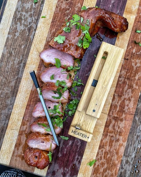 Technically, it's healthy if you see some greens right? 🤷🏽‍♂️ Thanks for the amazing shot @chefqsoto 🙏 Show us your #MEATER cooks and use the #MEATERmade hashtag so we don't miss them! Marinated Pork Tenderloin, Lamb Steak, Lamb Steaks, Marinated Pork Tenderloins, Cooking Thermometer, Meat Thermometer, Marinated Pork, Smart Cooking, Pork Tenderloin