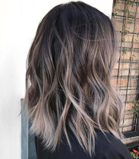 Cool Toned Brunette Hair with Ash Ombre Ash Balayage, Silver Hair Highlights, Natural Brown Hair, Gray Balayage, Side Braids, Kadeřnické Trendy, Ash Brown Hair, Gorgeous Hair Color, Fabulous Hair