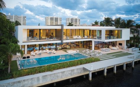 Seamless Modern Sophistication Along the Intracoastal - Florida Design To A Boca, Motorized Window Shades, Juno Beach, Riviera Beach, Hardscape Design, Family Room Sofa, Florida Design, Intracoastal Waterway, Ottoman Design