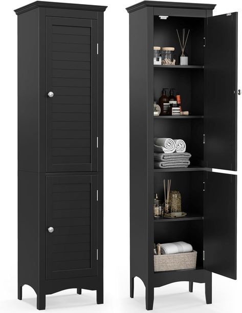 Tall Narrow Storage Cabinet, Narrow Bathroom Cabinet, Narrow Bathroom Storage Cabinet, Slim Bathroom Storage Cabinet, Slim Bathroom Storage, Bathroom Floor Cabinet, Narrow Storage Cabinet, Bathroom Tall Cabinet, Freestanding Bathroom Cabinet