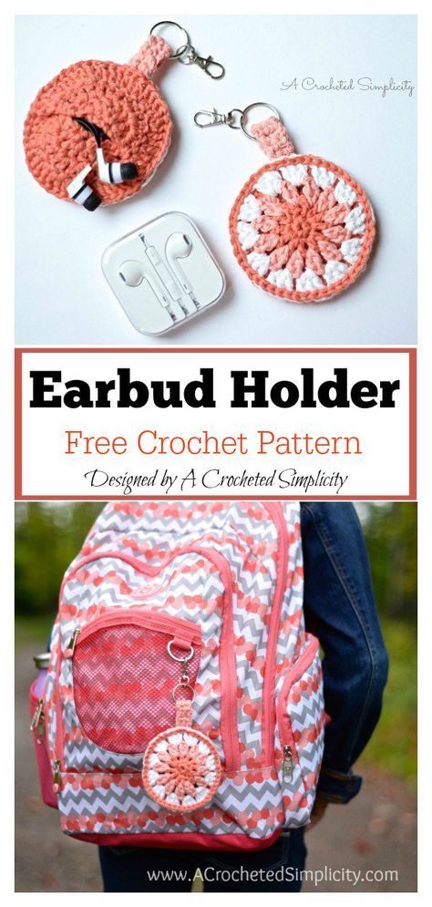 Earbud Pouch, Earbud Holder, Crochet Shell Stitch, Crocheted Items, Pola Amigurumi, Crochet Patterns Free Blanket, Crochet Keychain, Purse Patterns, Crochet Patterns For Beginners