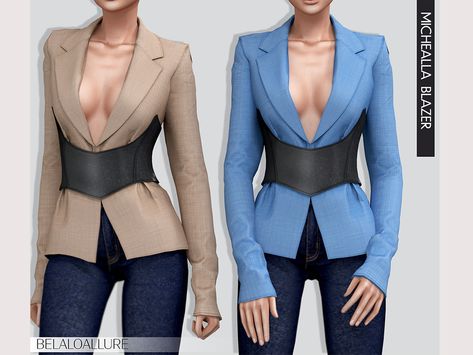 Sims 4 Expansions, Sims 4 Dresses, Sims 4 Characters, Sims4 Clothes, Sims 4 Mods Clothes, Blazer Set, Sims 4 Game, Sims 4 Cc Finds, Sims 4 Clothing