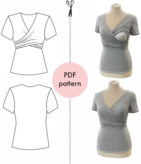 PDF Nursing Top Pattern Beginner Instant Download EASY - Etsy Nursing Top Pattern, Diy Maternity Clothes, Maternity Pattern, Maternity Sewing Patterns, Maternity Patterns, Maternity Sewing, Maternity Nursing Clothes, Breastfeeding Dress, Summer Dress Patterns