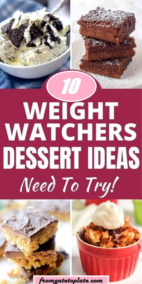 Quick Healthy Dessert Recipes For One, Weight Watcher Sweet Snacks, Weight Watchers Sweets, Ww Cookies Recipes, Weight Watcher Dessert Recipes, Weight Watchers Desserts With Points, Ww Desserts Easy Low Points, Low Point Weight Watchers Desserts, Ww Desserts Easy