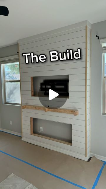 Accent Wall Designs on Instagram: "PART ONE: The Build 🔨 
.
Follow for PART TWO: The Result
.
If anyone can tell me what’s different in this video than ANY of our previous videos, I have a special gift I’ll be sending you! (First correct response only).
.
Teamwork makes the dream work, having a second set of hands is invaluable on these builds 🙌
.
DM for a quote (AZ Only)
.
#builder #mediawall #fireplace #builtins #tvwall #accentwall #shiplap #carpentry #livingroom #livingroomdecor #inspo" Wall Behind Tv, Diy Shiplap Fireplace, Fireplace Accent Walls, Teamwork Makes The Dream Work, Electric Fireplace Wall, Linear Fireplace, Fireplace Tv Wall, Accent Wall Designs, Shiplap Fireplace