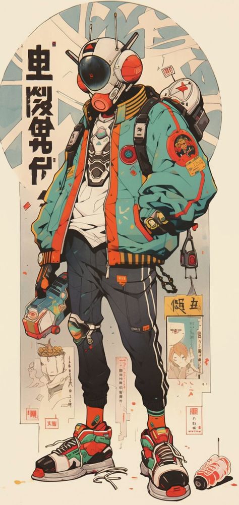 Cyberpunk Japanese Character Design, Cyberpunk Art Style, Watching Horror Movies, Cool Character Art, Characters In Real Life, Mode Cyberpunk, Boring Work, Cyberpunk Design, Cyborgs Art