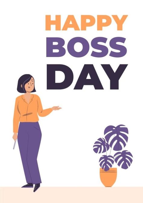 Hand-drawn Professional Happy Boss Day Card Boss Day Card, Happy Boss Day, Bosses Day Cards, Happy Boss, Happy Boss's Day, Boss Day, Boss' Day, Business Branding, Free Graphic Design