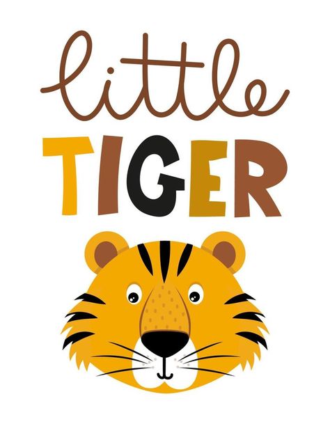 Kids T Shirt Design Boys, Kids Poster Design, Kids Tees Design, Tiger Character, Lion Character, Lettering Poster, Baby Vector, Drawing Lettering, Funny Tiger