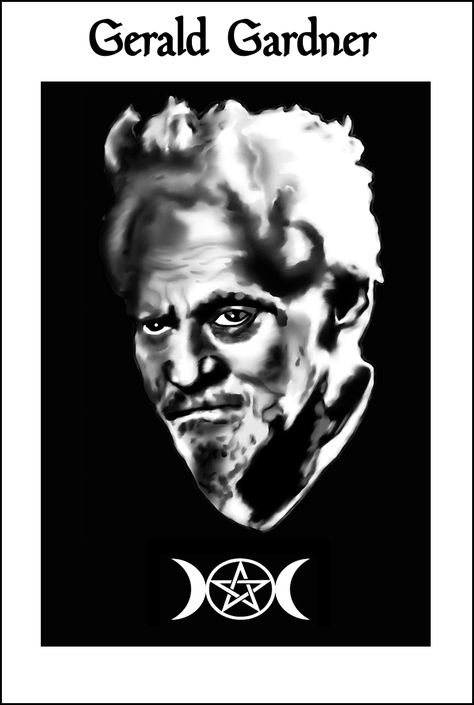 Gerald Gardner, the father of Wicca. Artwork by Hal. Gerald Gardner, The Book Of Shadows, Witch History, Charmed Book Of Shadows, Occult Art, Witch Art, The Father, Coven, Book Of Shadows