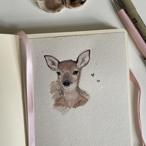 Bambi Coquette, Bambi Painting, Bambi Sketch, Bambi Drawing, Notes Sketch, Autumn Coquette, Deer Sketch, Life Journal, Wow Art