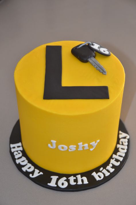 Learner Driver Cake, 16th Birthday Cake For Boys, Boys 16th Birthday Cake, Learner Driver, Funky Food, Boy 16th Birthday, Sweet 16 Birthday Cake, 16 Cake, 16 Birthday Cake