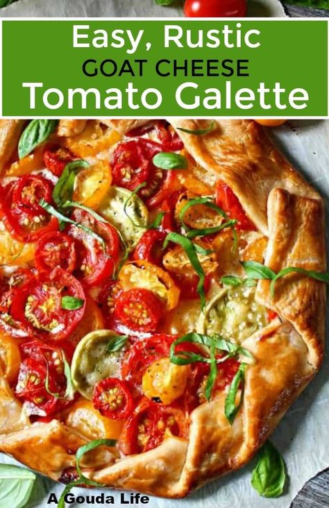 Goat Cheese Tomato, Recipe With Fresh Tomatoes, Tomato Galette, Recipe Cheesecake, Store Bought Pie Crust, Tomato Dishes, Fresh Tomato Recipes, Galette Recipe, Homemade Snickers