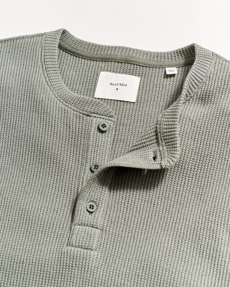 WAFFLE HENLEY – Billy Reid Sweater Outfits Men, Slate Green, Waffle Henley, Masc Outfits, Mini Outfit, Mode Hipster, Billy Reid, Waffle Shirt, Simple Fits