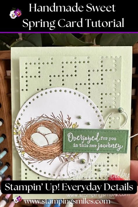 Last week, I showed the stamp set that coordinates with the Stampin' Up! Everyday Details Dies. I've Sympathy Cards Handmade, Healing Thoughts, Free Cards, Handmade Greeting Cards, Diy Spring, Spring Cards, Card Making Tutorials, Card Tutorial, Handmade Greetings