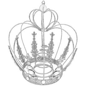 Picture of GLTR WIRE CROWN SILVER TOPPER Snow Queen Crown, Unique Tree Toppers, Wire Crown, Crown Silver, Royal Christmas, Glitter Crown, Large Candle Holders, Star Tree Topper, Christmas Tree Shop