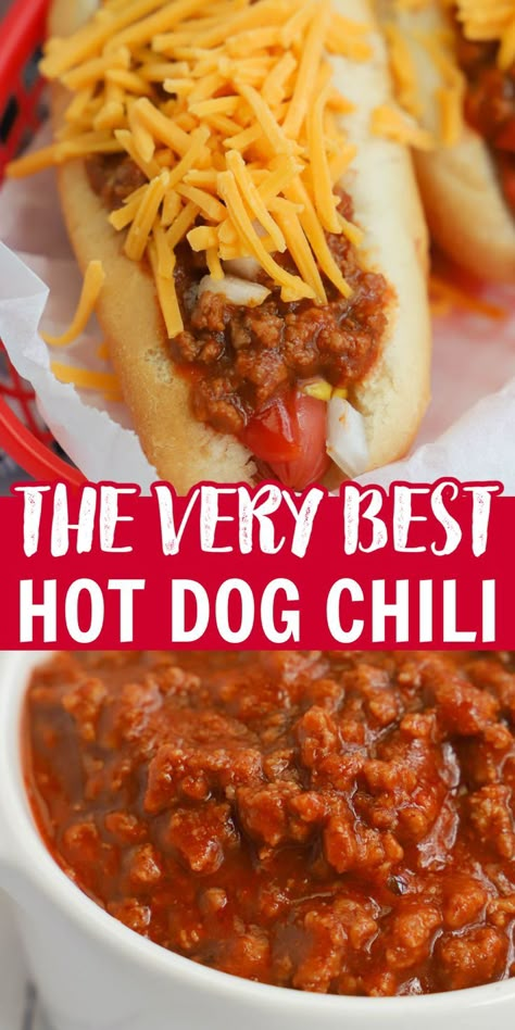 Homemade Hot Dog Chili Recipe, Best Chili Dogs Recipe, Hot Dog Chilli, Chili Dog Sauce Recipe, Best Hot Dog Chili Recipe, Best Hot Dog Chili, Easy Hot Dog Chili, Hot Dog Chili Sauce Recipe, Homemade Hot Dog Chili