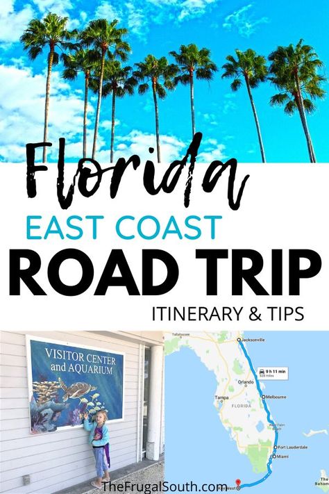 Road Trip East Coast, Florida Road Trip, Florida Keys Road Trip, Road Trip Tips, Florida Travel Destinations, Beach Road Trip, Florida East Coast, Florida Travel Guide, East Coast Road Trip