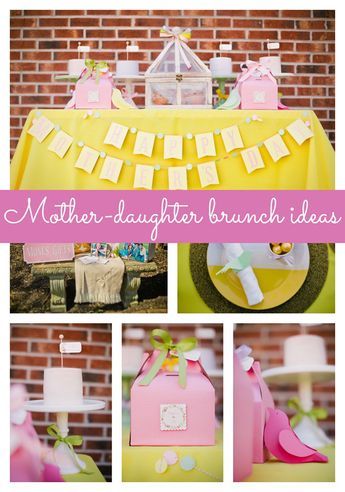 Mother Daughter Brunch Ideas - Pretty My Party Mother Daughter Luncheon Ideas, Mother Daughter Party Ideas, Mother Daughter Brunch Ideas, Brunch Fundraiser, Mother Daughter Brunch, Mothers Day Brunch Ideas, Mom Brunch, School Dance Themes, Teapot Decorations