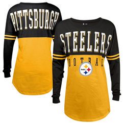 Pittsburgh Steelers 5th & Ocean by New Era Women's Baby Jersey Spirit Top Long Sleeve T-Shirt - Gold Green Bay Packers Clothing, Steelers Women, Steelers Country, Pittsburgh Pride, Steelers Baby, Steelers Gear, Steelers Girl, Go Steelers, Steeler Nation