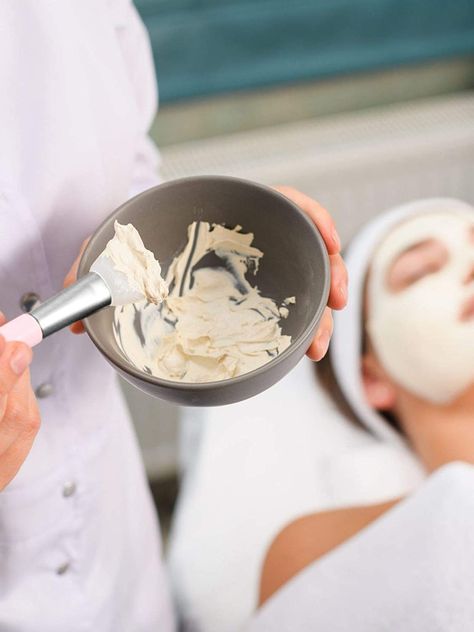 Face Mask Mixing Bowl Set- with Bamboo Lid, Spoon and Dual Side Face Mask Brush Applicator Soft Silicone Spatula and Face Mask Brush for DIY Clay Mud Mask, Facials, Body and Hair by Bare Essentials Living Clay Mud, Mud Face Mask, Mask Bowl, Face Mask Brush, Skincare Brush, Side Face, Mask Brush, Mixing Bowl Set, Silicone Masks