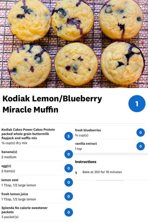 Only 1 point on the WW Blue Plan!  These muffins freeze great and 40 seconds in the microwave and they are a sweet treat to get your day started! Ww Blue Plan, Christmas Breakfasts, Kodiak Cakes Recipe, Weight Watchers Muffins, Weight Watchers Plan, Weight Watchers Meal Plans, Weight Watchers Snacks, Weight Watchers Recipes Desserts, Weight Watchers Breakfast