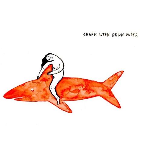 Shark Week Down Under Shark Week Period Humor, Period Humor, Red Tent, Moon Cycles, Tell The World, Shark Week, Feminist Art, Graphic Design Fun, Sketchbook Inspiration