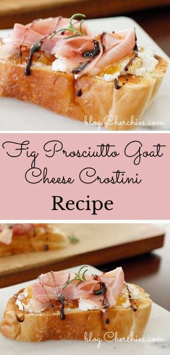 Prosciutto Goat Cheese, Fig Prosciutto, Prosciutto Appetizer, Fig Preserves, Crostini Recipe, Cheese Crostini, Goat Cheese Crostini, Gluten Free Puff Pastry, Crostini Recipes