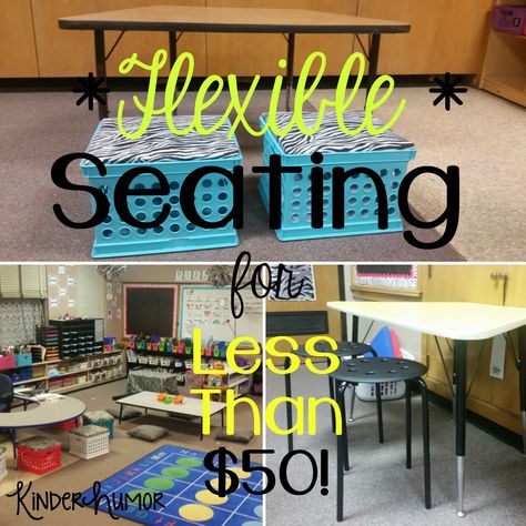 Kinder Humor: How I Implemented Flexible Seating In My Classroom For LESS Than $50!! Alternative Seating Classroom, Flexible Seating Classroom, Classroom Arrangement, Alternative Seating, 21st Century Classroom, Classroom Seating, Responsive Classroom, Seating Ideas, Classroom Layout