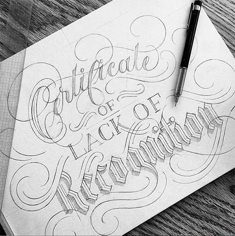 Certificate of Lack of Recognition on Behance Certificate Calligraphy, Good Typography, Calligraphy Inspiration, Beautiful Writing, Fairy Tattoo Designs, Hand Drawn Type, Calligraphy Words, Type Font, Typography Love