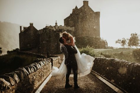 This is by far the rainiest wedding I have been a part of and I loved every minute of it! I know Scotland’s weather is mental but this was one of those days, where it literally changed every second. The Sky was filled with blue sky’s, dark clouds and rainbows!  Joel and Brittany came over from Canad Ross Castle, Castle Wedding Venue, Castle Scotland, Eilean Donan, Scotland Wedding, Scotland Castles, Future Bride, Castle Wedding, Wedding Destination