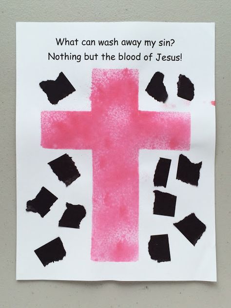 Hearts filled with the darkness of sin, and the shedding of blood may hardly seem like prime preschool teaching material, but I assure you t... Cross Mosaic, Sunday School Object Lessons, Story Crafts, Christmas Sunday School, Devotions For Kids, Kids Church Lessons, Children Ministry, Bible Object Lessons, Children Church