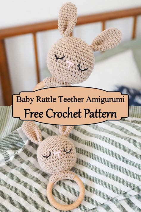 Baby Rattle Teether Amigurumi Teether Pattern, One Is Fun, Crochet Baby Rattle, Fluffy Bunnies, Bunny Teether, Knitting Quilt, Crochet Baby Projects, Crochet Rattle, Make Some Noise