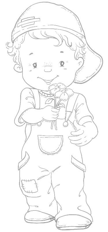 ~~pinned from site directly~~ . . . GOES TO THE IMAGE DIRECTLY, NOT SURE WHERE IT'S FROM.  BOY WITH FLOWERS Magnolia Stamps, Meaningful Drawings, Pola Sulam, Digi Stamp, Christmas Coloring, Sewing Toys, Digi Stamps, Printable Christmas, Kids Art