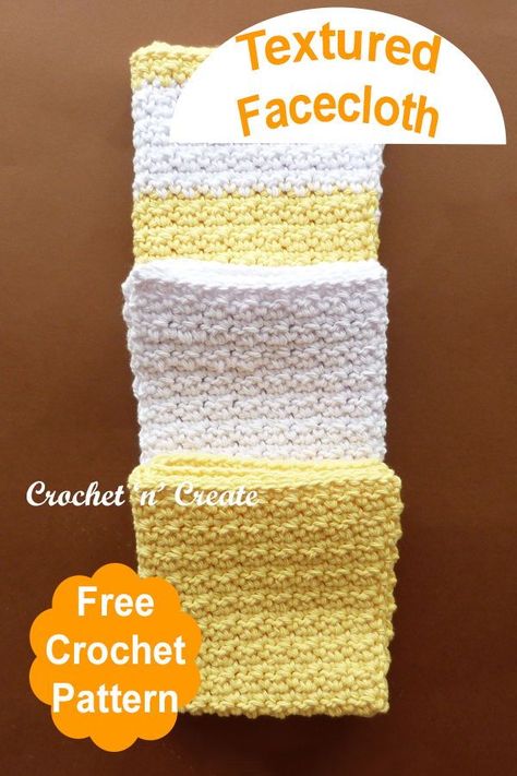 Spa Set Crochet Pattern Free, Easy Crochet Face Cloth, Knitted Face Cloths, Crochet Facecloth Free Pattern, Crochet Face Washcloth Free Pattern, Crochet Face Cloth Free Pattern, Crochet Washcloth Free Pattern, Crochet Washcloth Free, Crochet Dish Cloth Free Pattern