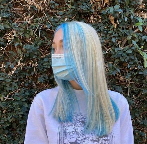 more in @autumnfiles <3 Pink And Blue Hair Highlights, Pastel Colored Hair, Blue And Blonde Hair, Hair Claims, Cool Hair, Peekaboo Hair, Hair Color Streaks, Instagram Baddie, Hair Streaks