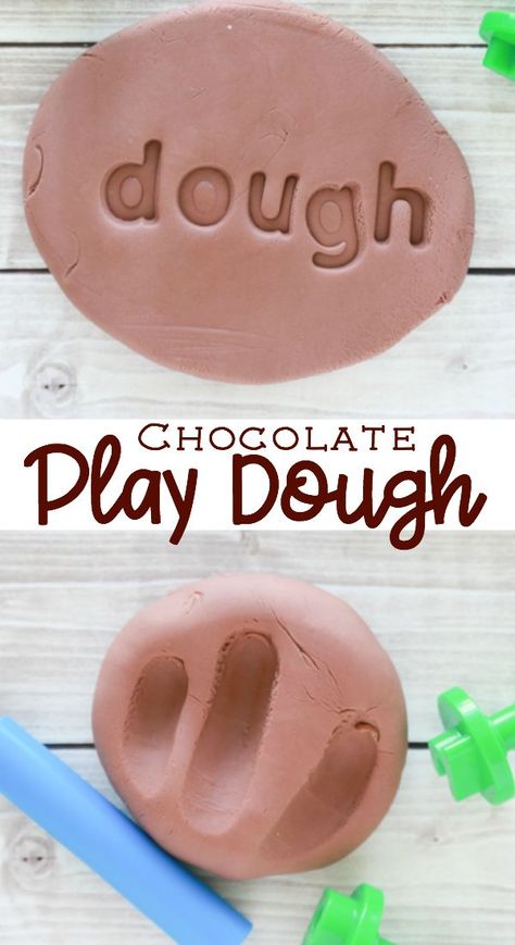 Chocolate Play Dough Recipe, Chocolate Playdough, Edible Dough, Chocolate Play Dough, Chocolate Activities, Prek Learning, Banana Popsicles, Edible Playdough, Coconut Hot Chocolate