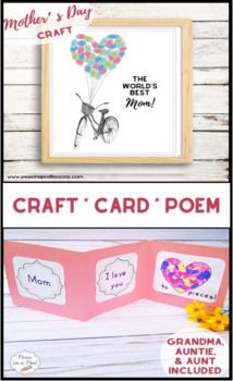 Mothers Day Card by Peas in a Pod | Teachers Pay Teachers 3rd Grade Crafts, School Behavior Chart, Kindergarten Art Crafts, Mothers Day Craft, Mothers Day Card Template, End Of The Year Activities, Grandparents Day Crafts, Easy Mother's Day Crafts, Mother's Day Craft