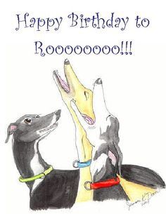 Greyhound happy birthday Greyhound Dog Drawing, Greyhound Birthday Wishes, Birthday Drawing, Greyhound Running Drawing, Greyhounds Funny, Saluki Dogs, Greyhound Sitting, Richard Skipworth Greyhound, Greyhound Art