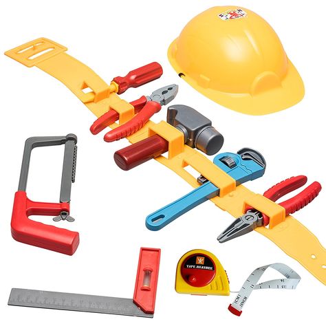 Boy Sewing, Construction For Kids, Carpenter Tools, Toy Tools, Pretend Play Toys, Construction Tools, Tool Belt, Construction Toys, Kits For Kids