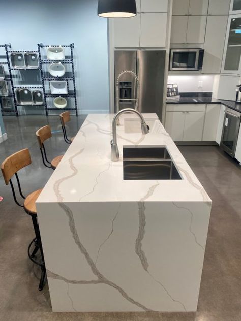 Countertop Slabs, Countertop Ideas, Stone Countertop, Quartz Surfacing, Stone Countertops, Quartz Countertops, Kitchen Counter, Kitchen And Bath, Kitchen Accessories