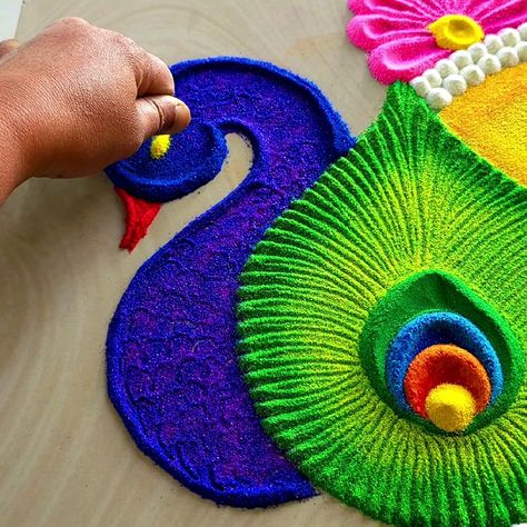 Learn How to make simple and easy rangoli designs for any festival | Simple and easy rangoli designs #rangoli #Simplerangoli #rangolibyjayanthig #satisfyingvideo #Navaratri #relaxingvideo #relaxing #Hobbyideas #jayanthig... | By Rangoli by jyoti rathod Office Rangoli Designs, Simple And Beautiful Rangoli Designs, Rangoli Making Ideas, Rangoli Making Video, Simple Peacock Rangoli Designs Easy, Best Rangoli Designs Simple, How To Make Rangoli, Rangoli 2024 Designs, Rangoli Designs Peacock Latest