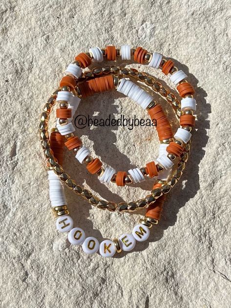 Handmade beaded bracelet Cowgirl Clay Bead Bracelet, Friendship Bracelet Stack Ideas, Country Clay Bead Bracelet Ideas, Western Clay Bead Bracelet, Fall Clay Bead Bracelet Ideas, Bracelet Set Ideas, Bracket Ideas, Bead Bracelet Ideas, Diy Bracelets How To Make