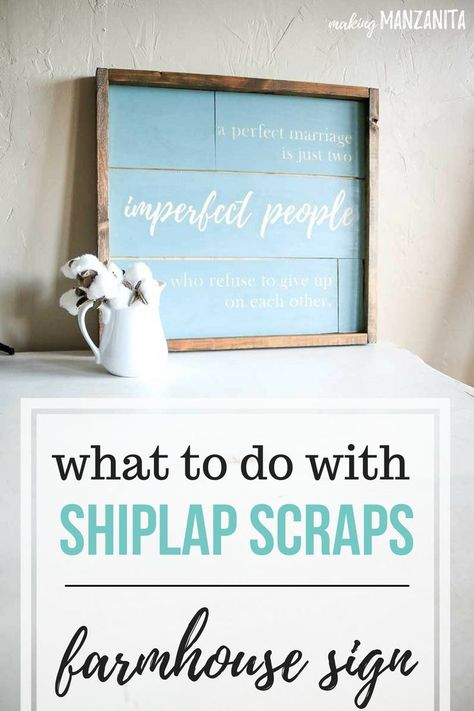 Curious what to do with extra shiplap scraps? You can turn those ship lap pieces into a DIY wooden farmhouse style sign with furring strips frame! How to make your own modern farmhouse sign | Farmhouse sign sayings and quotes for master bedroom decor with tutorial | Ideas and inspiration for fixer upper style signs like Joanna Gaines uses  #shiplap #farmhouse #sign #silhouette Sign Sayings, Shiplap Boards, Boho Farmhouse Decor, Shiplap Sign, Ship Lap, Wooden Farmhouse, Sayings And Quotes, Diy Shiplap, Faux Shiplap