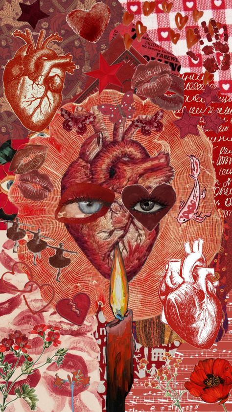 Heart Core Aesthetic, Dadaism Art, Heart Core, Rage Art, Feminine Rage, Art Wallpaper Iphone, Aesthetic Pastel Wallpaper, Red Wallpaper, Pastel Wallpaper