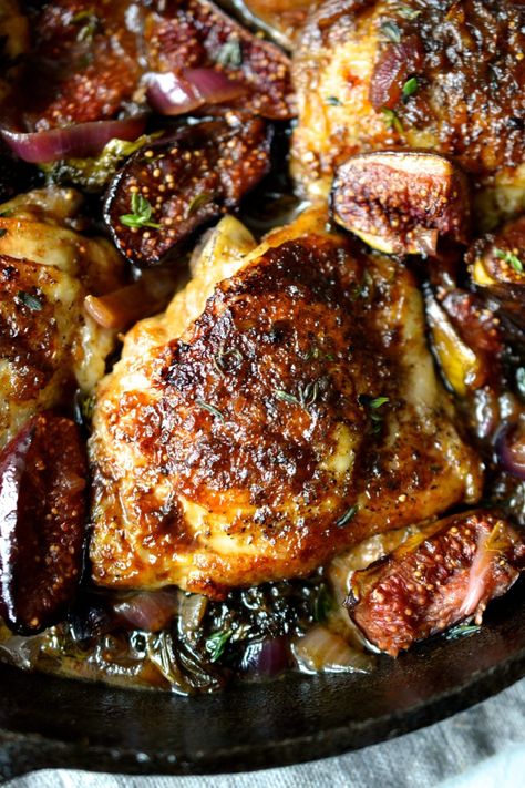 Roasted Figs, Roasted Radishes, Fig Recipes, Balsamic Chicken, Paleo Whole 30, Chicken Dishes Recipes, Poultry Recipes, Turkey Recipes, Dijon