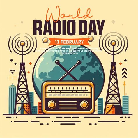 Psd world radio day instagram post desig... | Premium Psd #Freepik #psd World Radio Day, Poster Social Media, Instagram Post Design, World Radio, Post Design, Radio Station, Fm Radio, Media Post, Social Media Post